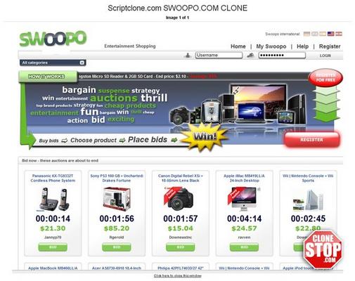 Product picture Swoopo Clone / Telebid